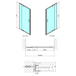 POLYSAN - EASY BLACK sprchové dveře otočné 760-900, čiré sklo EL1615B