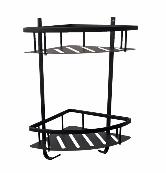 RAV Slezák - YUKON - Koupelnový doplněk Polička rohová, dvojitá, Černá - matná YUA0800CMAT YUA0800CMAT