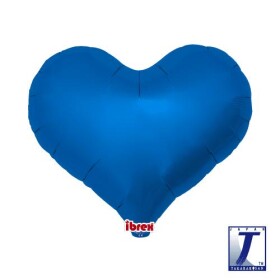 Balónek srdce modré metalické 35 cm Balónek srdce modré metalické 35 cm