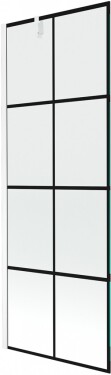 MEXEN/S - Next vanová zástěna FIX 70x150, černý dekor, bílá 895-070-000-00-77-20