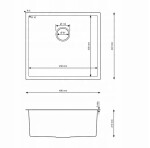 Erga HD, 1-komorový ocelový dřez 490x440x210 mm, zlatá, ERG-MLS-HD4944G
