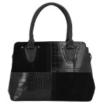 Módní dámská koženková kabelka do ruky Rosen, černá