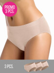 3PACK- Kalhotky klasické bezešvé Slip midi Intimidea Barva: Bilá/Černá/Béžová, Velikost M/L