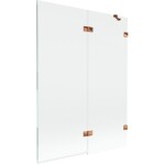 MEXEN/S - Lunar vanová zástěna 2-křídlová pravá 130 x 150, transparent, růžové zlato 897-130-100-60-00-P