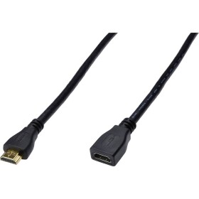 Digitus HDMI prodlužovací kabel Zástrčka HDMI-A, Zásuvka HDMI-A 2.00 m černá AK-330201-020-S 4K UHD, kulatý, pozlacené kontakty, třížilový stíněný HDMI kabel