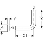 GEBERIT - Příslušenství Splachovací koleno 240x120 mm, vysokopoložené, d32 mm, alpská bílá 119.610.11.1