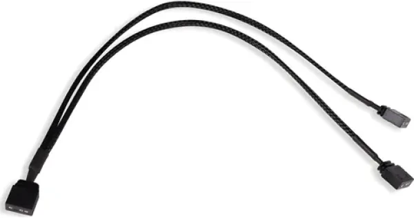Alphacool Y-Splitter aRGB 3-pin na 2x 3-pin 30cm černá / Kabel / aRGB rozbočovač / 30 cm (18705)
