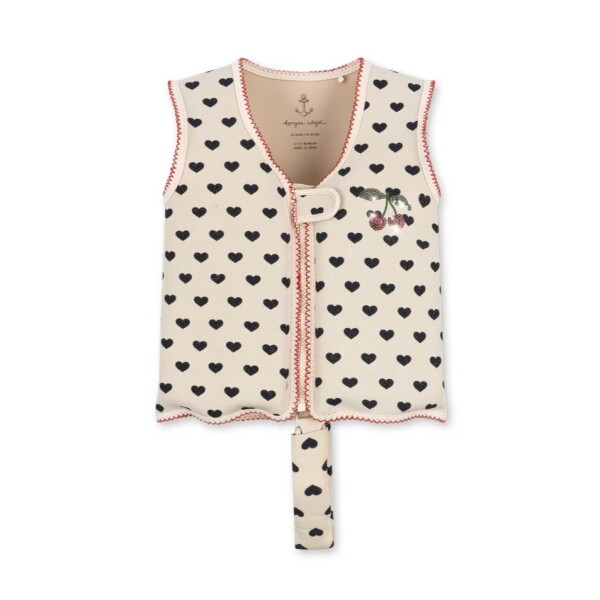Konges Sløjd Plovací vesta Manon Coeur eclipse 3-6Y, krémová barva, textil
