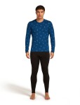 ICEBREAKER Mens 200 Oasis LS Crewe Snow Day AOP, Atlantis/Topaz/Aop (vzorek) velikost: M