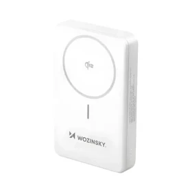 Wozinsky WLWP-10KA0Y3WS bílá / Powerbanka / 10000 mAh / 22.5W / Qi2 / stojánek / USB-A + USB-C