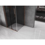 MEXEN/S - Velar L sprchový kout, posuvné dveře 90 x 90, grafit, růžové zlato 871-090-090-43-60