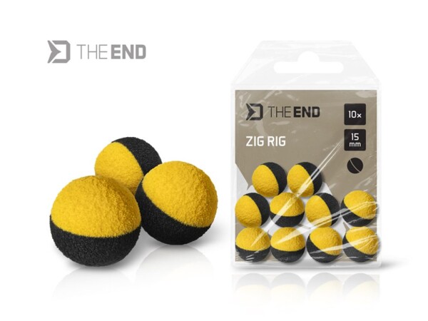 Delphin Pěnové Pop-Up TheEND Zig Rig černo-žluté 10ks - 15mm,Delphin Pěnové Pop-Up TheEND Zig Rig černo-žluté 10ks - 15mm
