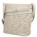 Trendy dámská koženková crossbody kabelka Tira, krémová