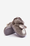 Dětské vyhřívané pantofle se šedým medvídkem Eberra 27