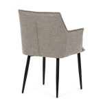 Židle jídelní, hnědá vodoodpudivá látka, černý matný lak, kovové nohy