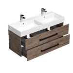 Koupelnová skříňka s černou úchytkou a umyvadlem SAT Cube Way 120x53x46 cm dub Wellington mat CUBE46C1202DWSAT CUBE46C1202DWSAT