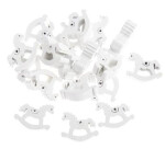 Dřevěný houpací koník - bílý 18 ks