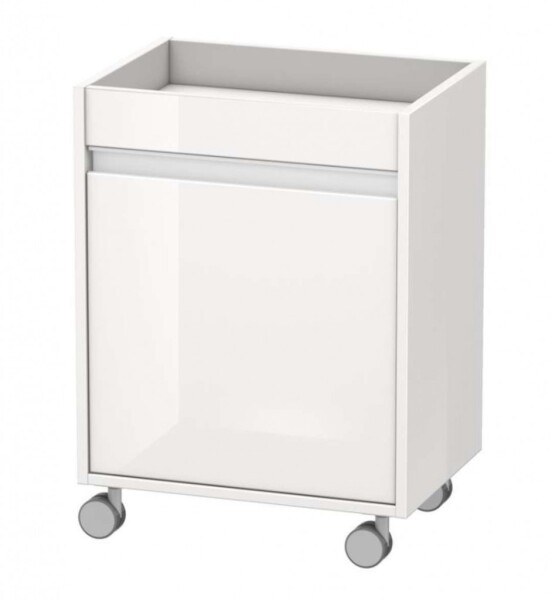 DURAVIT - Ketho Skříňka pojízdná 67x50x36 cm, pravá, 1 dvířka, lesklá bílá KT2530R2222