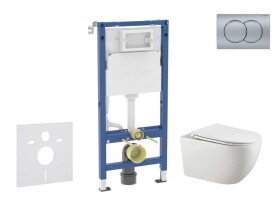 GEBERIT - Duofix Set předstěnové instalace, klozetu Gaia a sedátka softclose, tlačítko Delta01, matný chrom SANI11CA1137B
