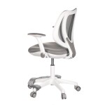 Dětská židle, výškově nastavitelná, šedá síťovina, KA-C806 GREY