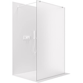 CERANO Sprchová zástěna Walk-in Onyx Duo L/P - 8 mm - hranatá vzpěra - bílá matná, mléčné sklo - 160x200 cm