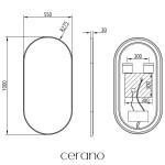CERANO - Koupelnové LED zrcadlo Balzo, kovový rám - černá matná - 55x100 CER-NT8144H-55X100