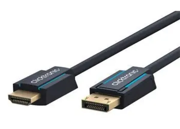ClickTronic HQ OFC kabel DisplayPort - HDMI / Kabel DisplayPort - HDMI / zlacené konektory / 4K 60Hz / 3D / 10 m (4040849449277)