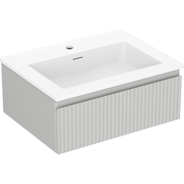 MEXEN/S - Rivel koupelnová skříňka 60 cm s umyvadlem Otis, 1 šuplík, reliéf , šedá mat/bílá mat 91A20-06023-1-BF62-W18M01