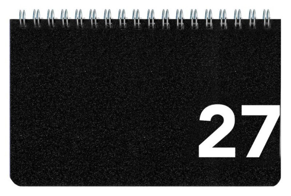 Diář 2027 týdenní na šířku, černý