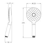 SAPHO - Ruční masážní sprcha otočná, 3 režimy, průměr 120, ABS/chrom 1204-32