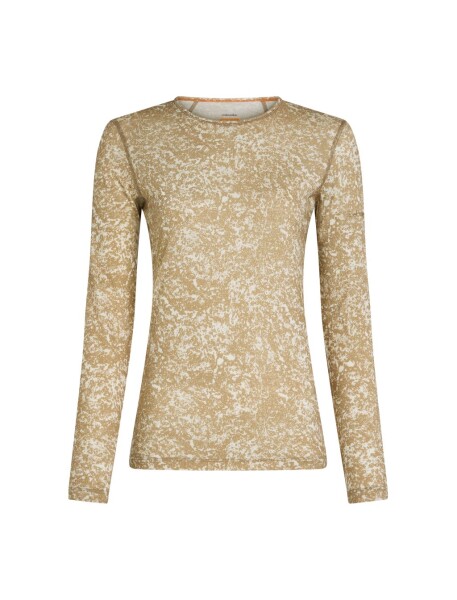 ICEBREAKER Wmns Merino 200 Oasis LS Crewe Moss BloomAOP, Cumin/Undyed/Aop velikost: XS