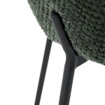 Židle jídelní, zelená látka, černé kovové nohy.