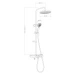 AQUALINE - FARRAO sprchový sloup s baterií a napouštěním, černá mat SL450B