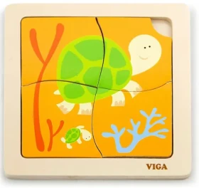 VIGA Dřevěné puzzle Želva