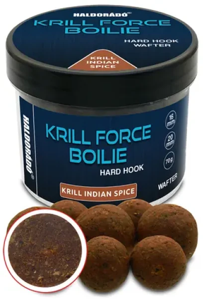 Haldorádó Wafters Krill Force Hard Hook Boilies 16/20mm Krill Indian Spice (HD32493)