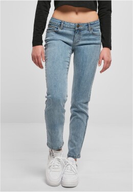 Dámské rovné džínové kalhoty nízkým pasem modré