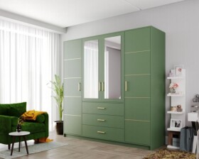 Šatní skříň Bali D4 Zelená Barva korpusu: Zelená