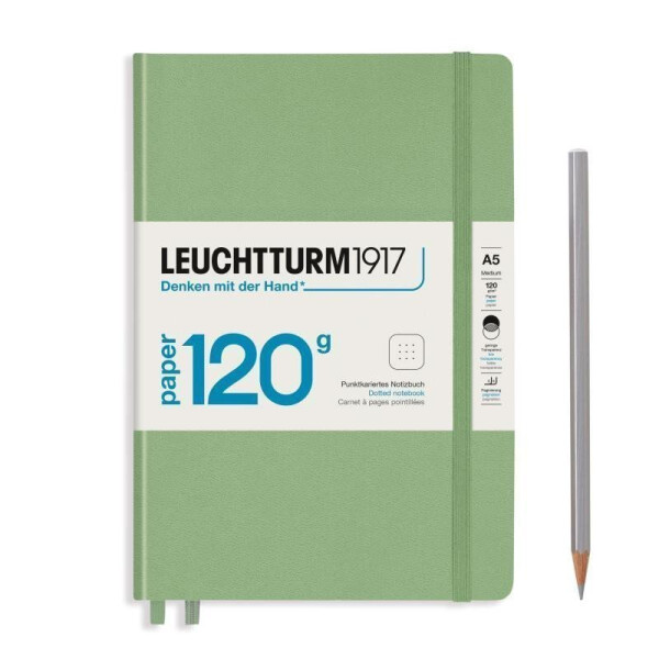 Leuchtturm1917 Zápisník 120G Sage A5 tečkovaný