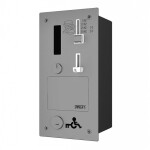 SANELA - Automaty Vestavný mincovní automat dveřního zámku s GSM, s eurozámkem, antivandal, matný nerez SLZA 40GVZ