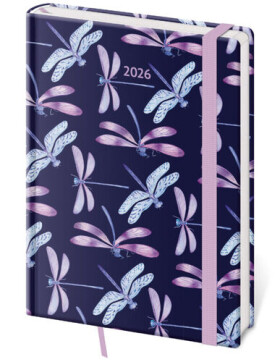 Diář 2026 týdenní A5 Vario - Dragonfly s gumičkou