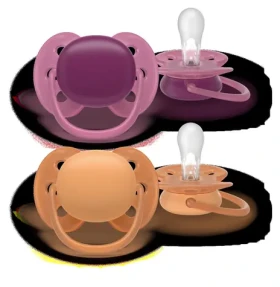 Philips Avent Ultrasoft oranžová, purpurová / Dudlík / 18 m+ / dívka / 2 ks