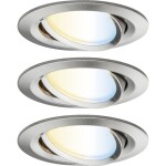 Paulmann 92907 Whirl LED vestavné svítidlo, LED, pevně vestavěné LED, 4.9 W, hliník (kartáčovaný), saténová, sada 3 ks