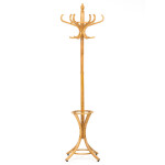 Věšák dřevěný stojanový, masiv topol a bříza, barva medový dub, výška 185 cm