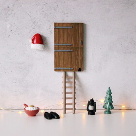IB LAURSEN Dekorativní dvířka pro vánoční skřítky Elf Door - set 7 ks, multi barva, pryskyřice