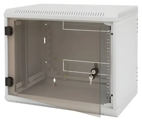 Triton rozvaděč 9U/500mm / Nástěnný rozvaděč / 19" / jednodílný / vylamovací otvor pro ventilátor (RBA-09-AS5-CAX-A6)