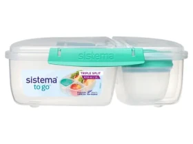 Sistema To Go Triple Split Dělený svačinový box s nádobou na jogurt 2 l modrá (8592001430785)