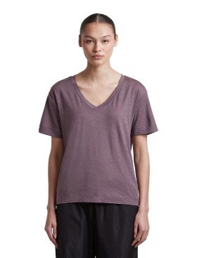 Dámské merino triko krátký rukáv ICEBREAKER Wmns Merino 150 Tech Lite SS Relax V Neck, Grey Plum velikost: S