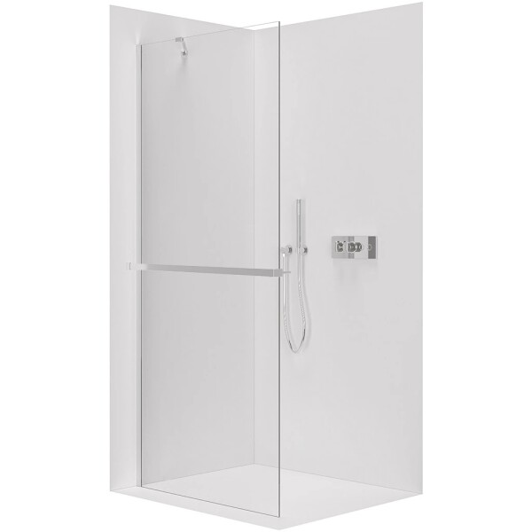 CERANO Sprchová zástěna Walk-in Onyx Y L/P - 8 mm + polička/držák na ručníky - chrom, transparentní sklo - 150x200 cm