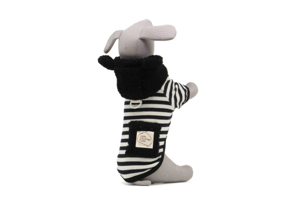 Panda proužkovaná mikina pro psa Barva: Bílo-černá, Délka zad (cm): 33, Obvod hrudníku: 38 - 42 cm
