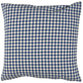 Ib Laursen Povlak na polštář Lucas Dark Blue Small Checks 50 × 50 cm, modrá barva, textil